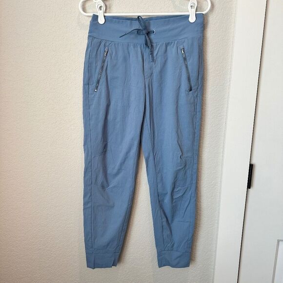 Athleta Blue Rip Stop Mid Rise Athletic Joggers - Size 4 - EUC - Picture 1 of 5